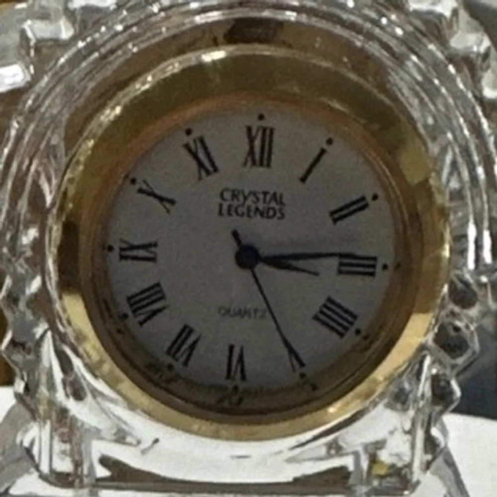 Godinger Crystal Legends Lead Crystal Grandfather Clock Quartz 8in